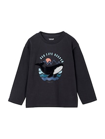 Jungen Shirt mit Flockprint, Recycling-Baumwolle