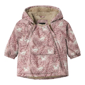 Winterjacke mit Kapuze Plüschfutter Schwäne