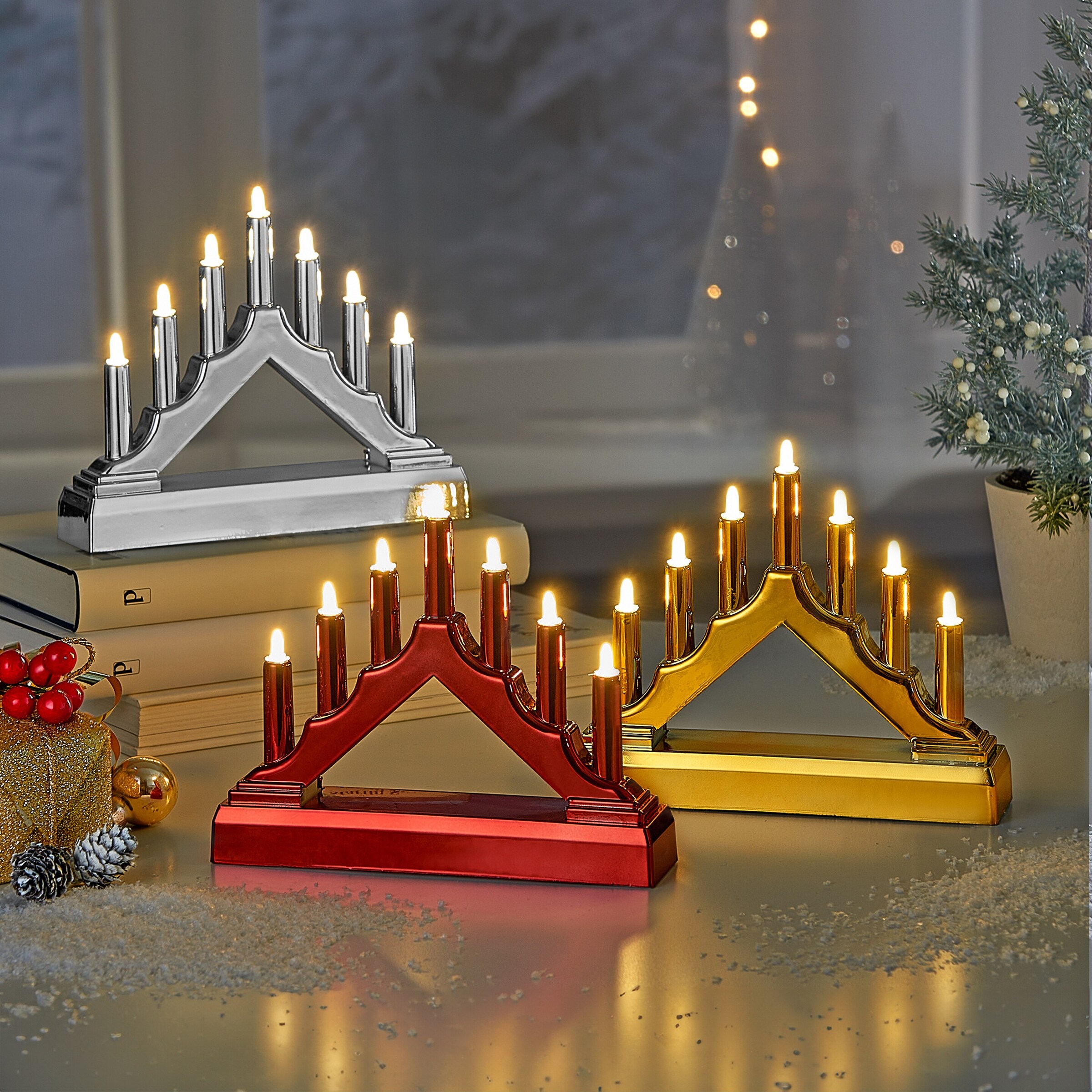 LED-Schwibbogen, gold