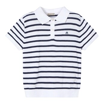 Polo-T-Shirt Ringel Feinstrick