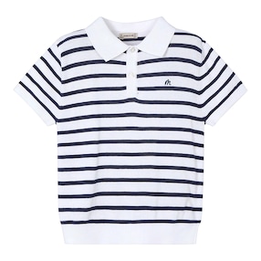 Polo rayé en maille fine