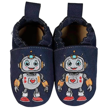 Kinderschuhe RecyStep Roboter Herz blau