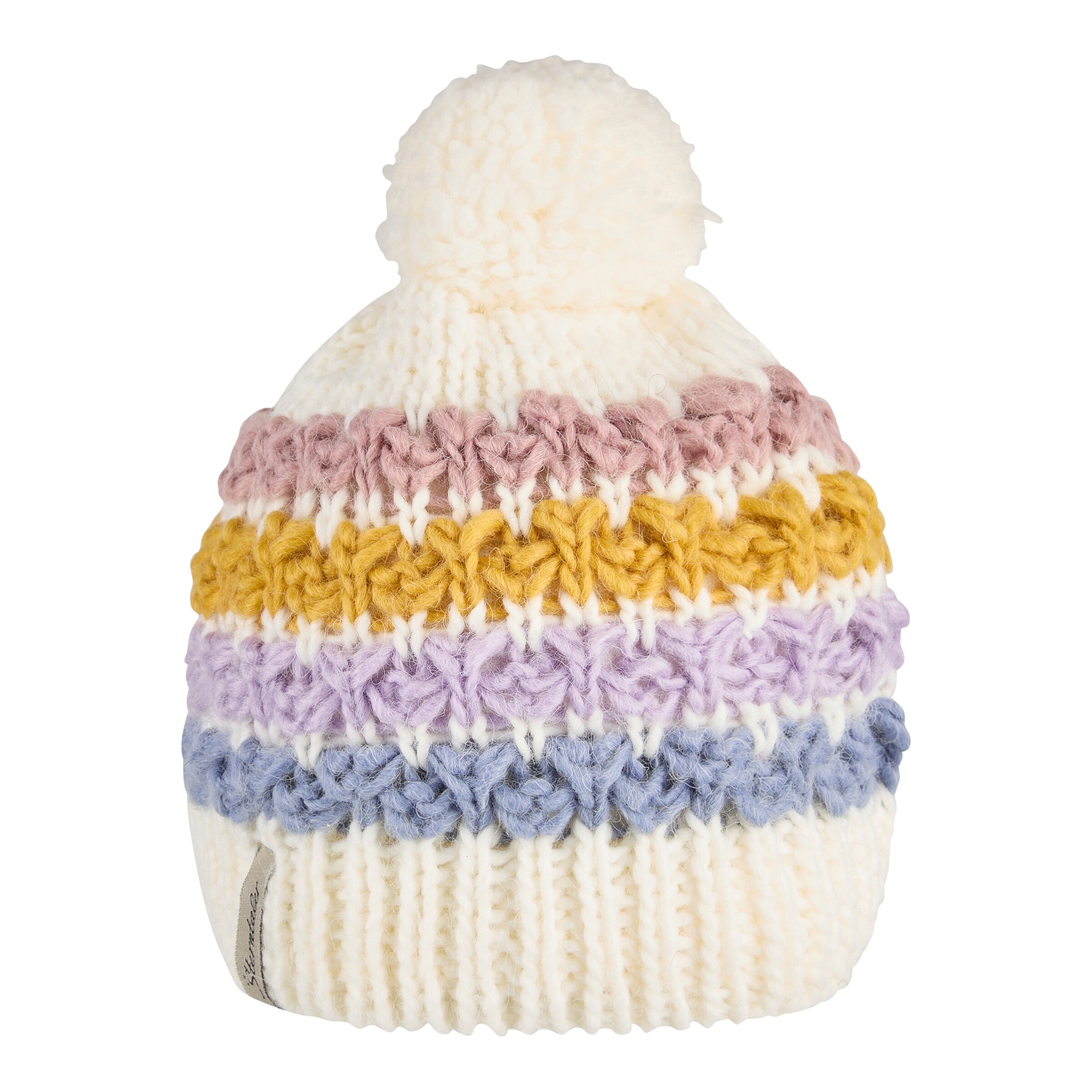 Winter-Strickmütze Bommel Streifen