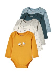 5er-Pack Baby Langarm-Bodys, Schlupfform