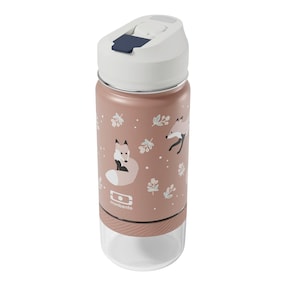 2 in 1 Trinkflasche mit Strohhalm 300ml + Snackbox 120ml
