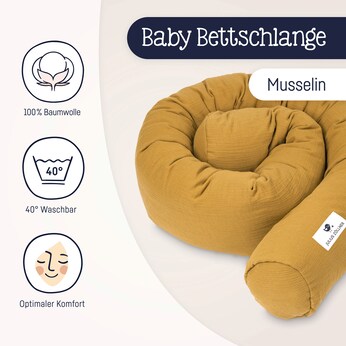 Bettschlange Musselin 180 cm