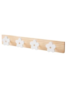 Holz-Wandgarderobe MARGERITEN mit 4 Kleiderhaken, Kinderzimmer
