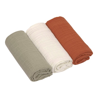 Lot de 3 langes en gaze 60x60 cm