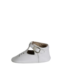Baby Leder-Krabbelschuhe / Hausschuhe mit Lochmuster, Geschenkbox