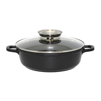 Alucast Servierpfanne mit Glasdeckel