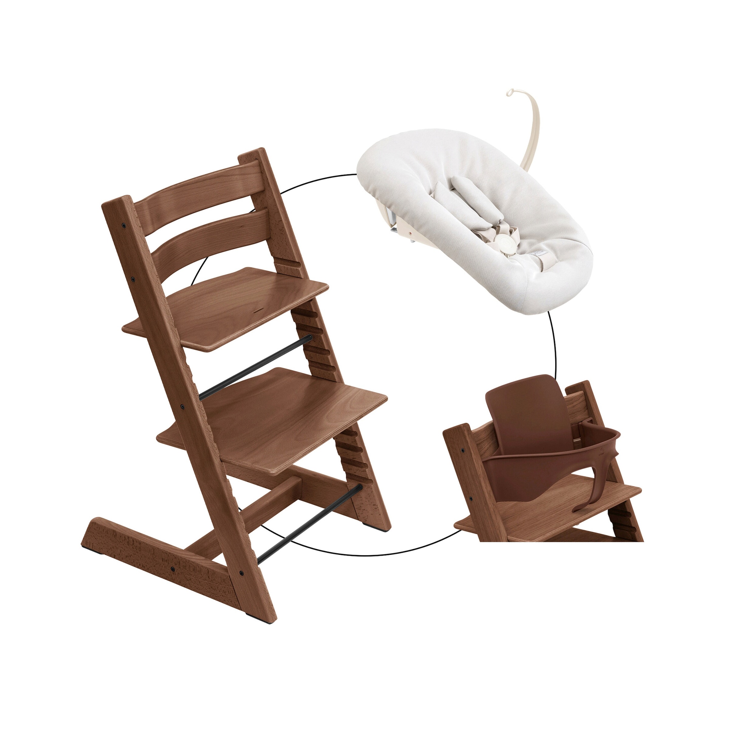 Stokke® Tripp Trapp® Bundle Treppenhochstuhl inklusive Newbornset Vanilla White & Babyset