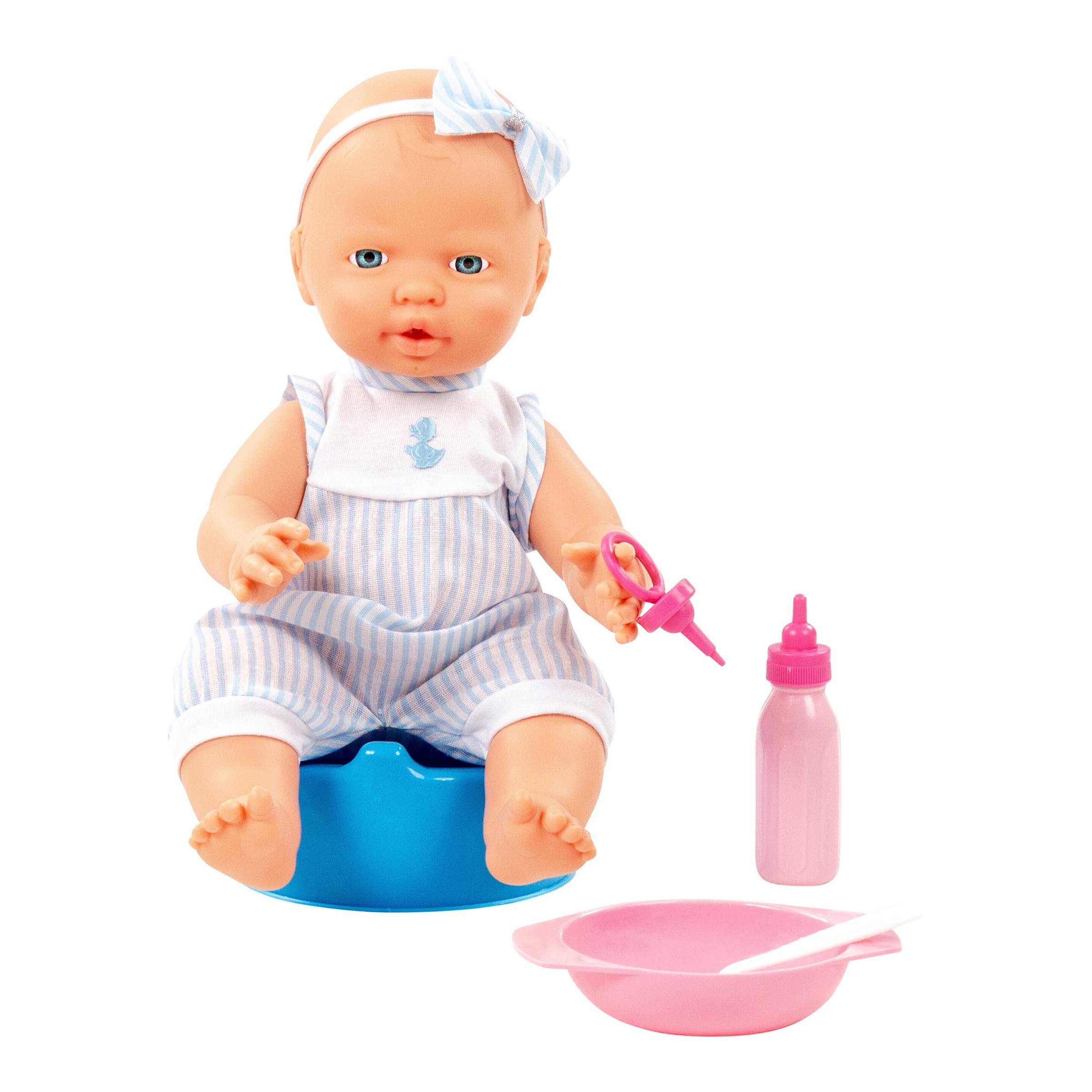 Puppe Fröhliches Baby 35cm mit Schnuller & Zubehör