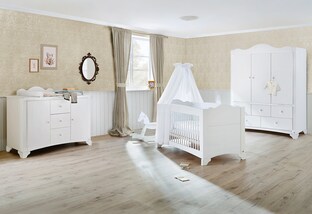 3-tlg. Babyzimmer Pino extrabreit groß mit 3-türigem Kleiderschrank