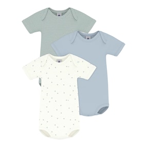 Lot de 3 bodys à manches courtes rayures pattes
