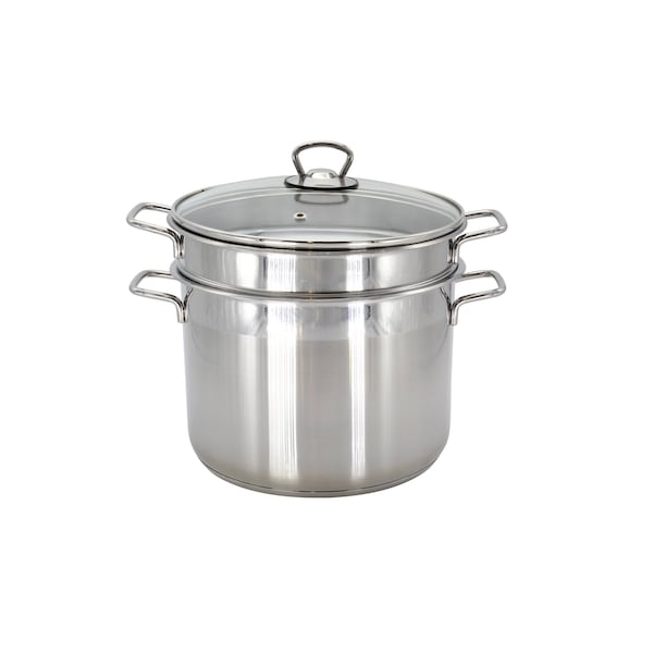 Pentola Per Spaghetti Krüger - Acciaio Inox 5L, Coperchio In Vetro, Per Tutti I Piani Cottura - Foto 2