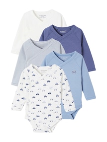 Bio-Kollektion: 5er-Pack Baby Wickelbodys, Langarm