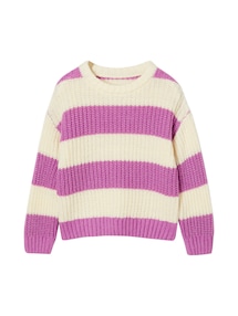 Mädchen Pullover mit breiten Streifen