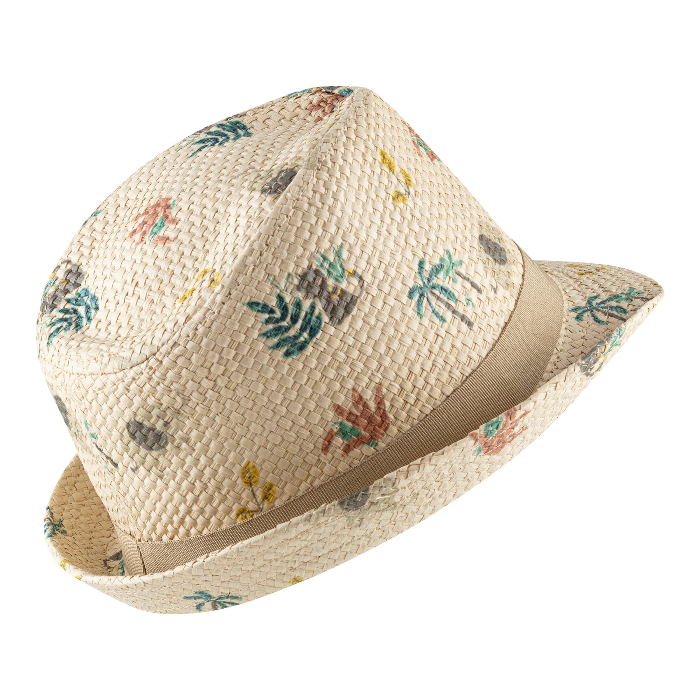 Strohhut mit UV-Schutz Palmen