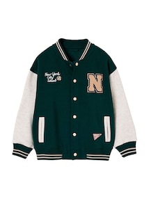 Jungen College-Sweatjacke mit Kontrastärmeln