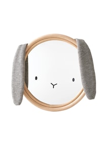 Kinderzimmer Spiegel HASE, Rattan/Stoff