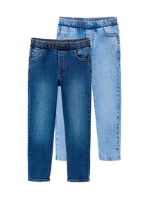 2er-Pack Jungen Slim-Jeans mit verstellbarem Dehnbund BASIC