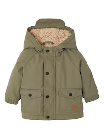 Baby Regenjacke mit Kapuze und Teddyfleece-Futter