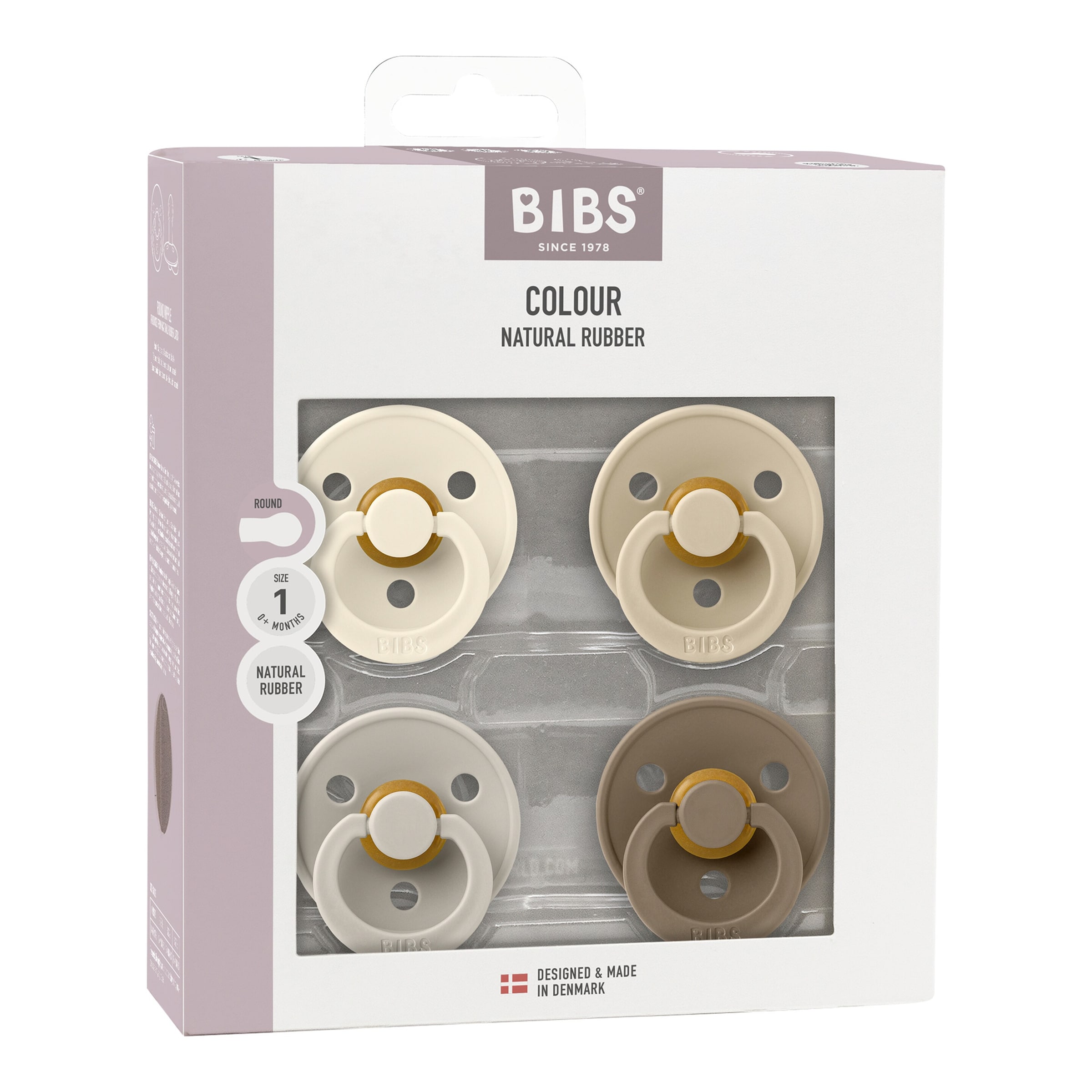 Bibs 4er-Pack Colour Schnuller Latex, 0-6M