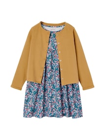 Mädchen-Set: Sweatjacke & Blumenkleid Oeko-Tex