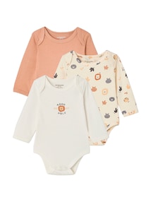 Langarm-Bodys Baby im 3er-Pack Bio-Baumwolle