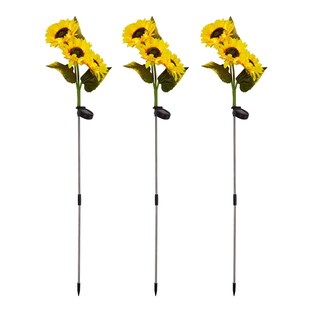 XXL-LED-Solar-Gartenstecker "Sonnenblumen", 3 Stück