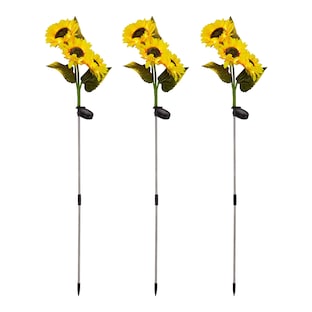 XXL-Solar-Gartenstecker "Sonnenblumen", 3 Stück