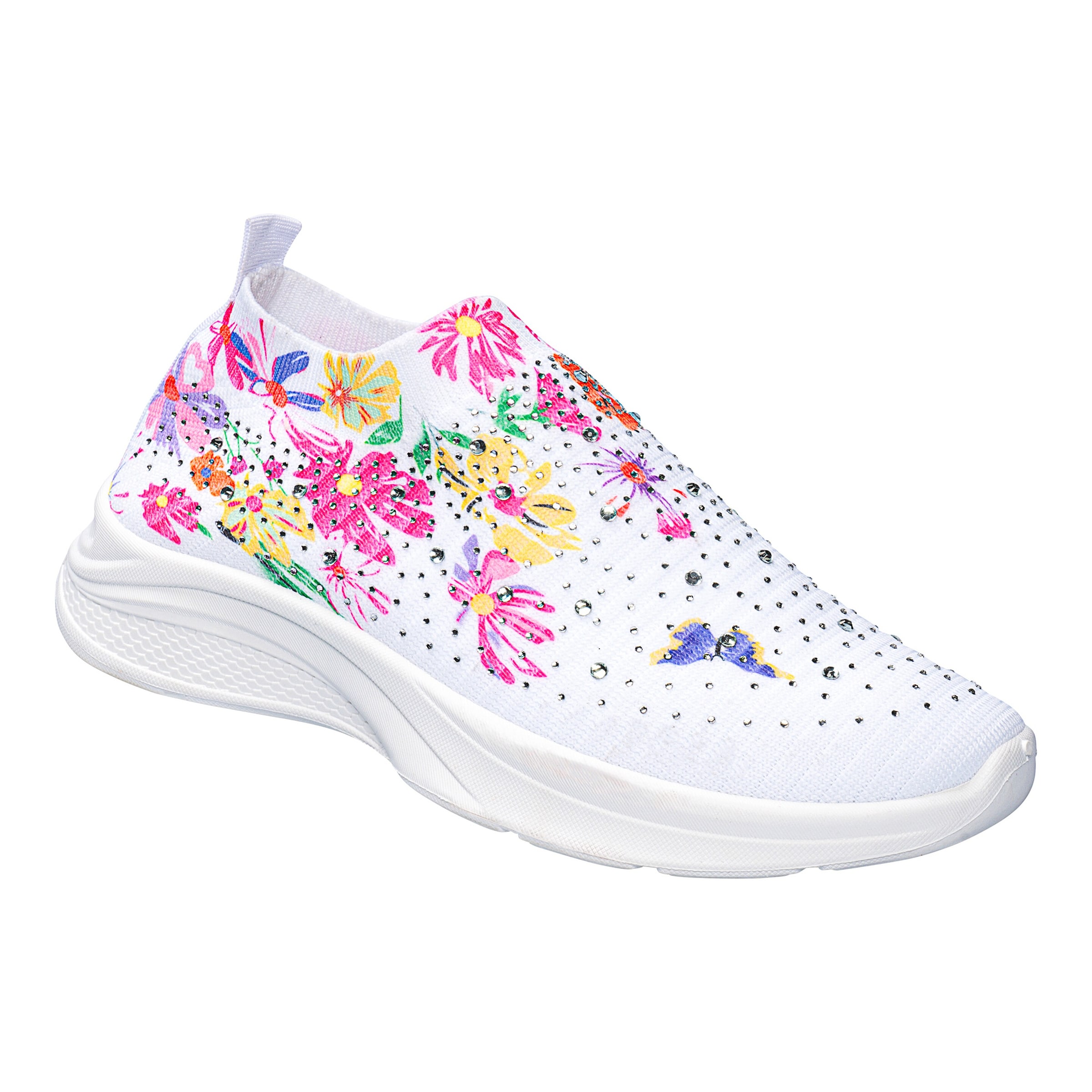 Damen-Flexi-Sneaker „Glitzerblüte“ weiss 37 Damen