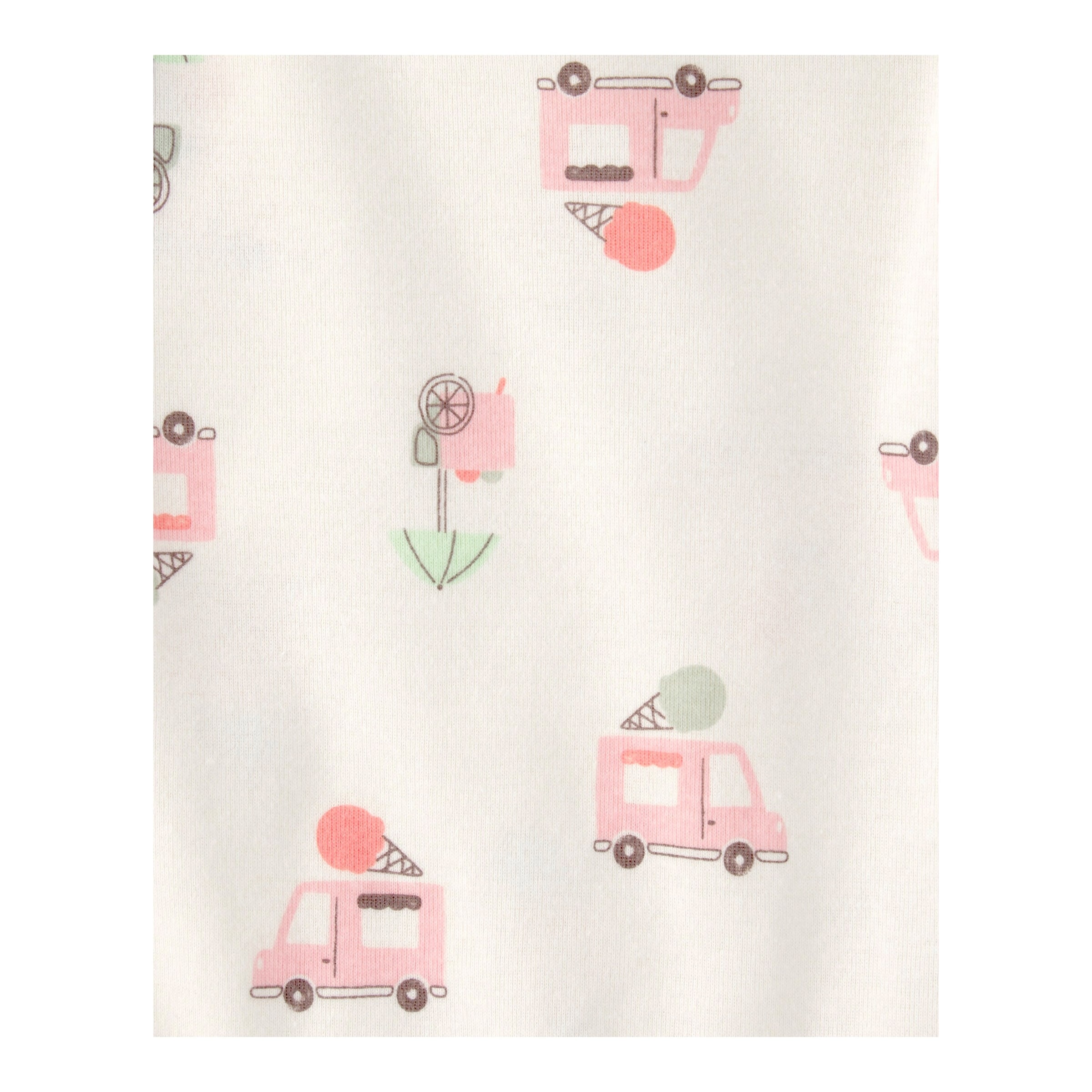 Carter's 3-tlg. Set T-Shirt, Body kurzarm und Shorts Ringel Eiswagen