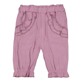 Pantalon en mousseline ruchés