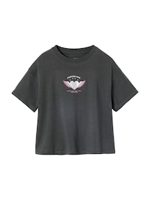 Bedrucktes Mädchen T-Shirt, leichte Oversized-Form