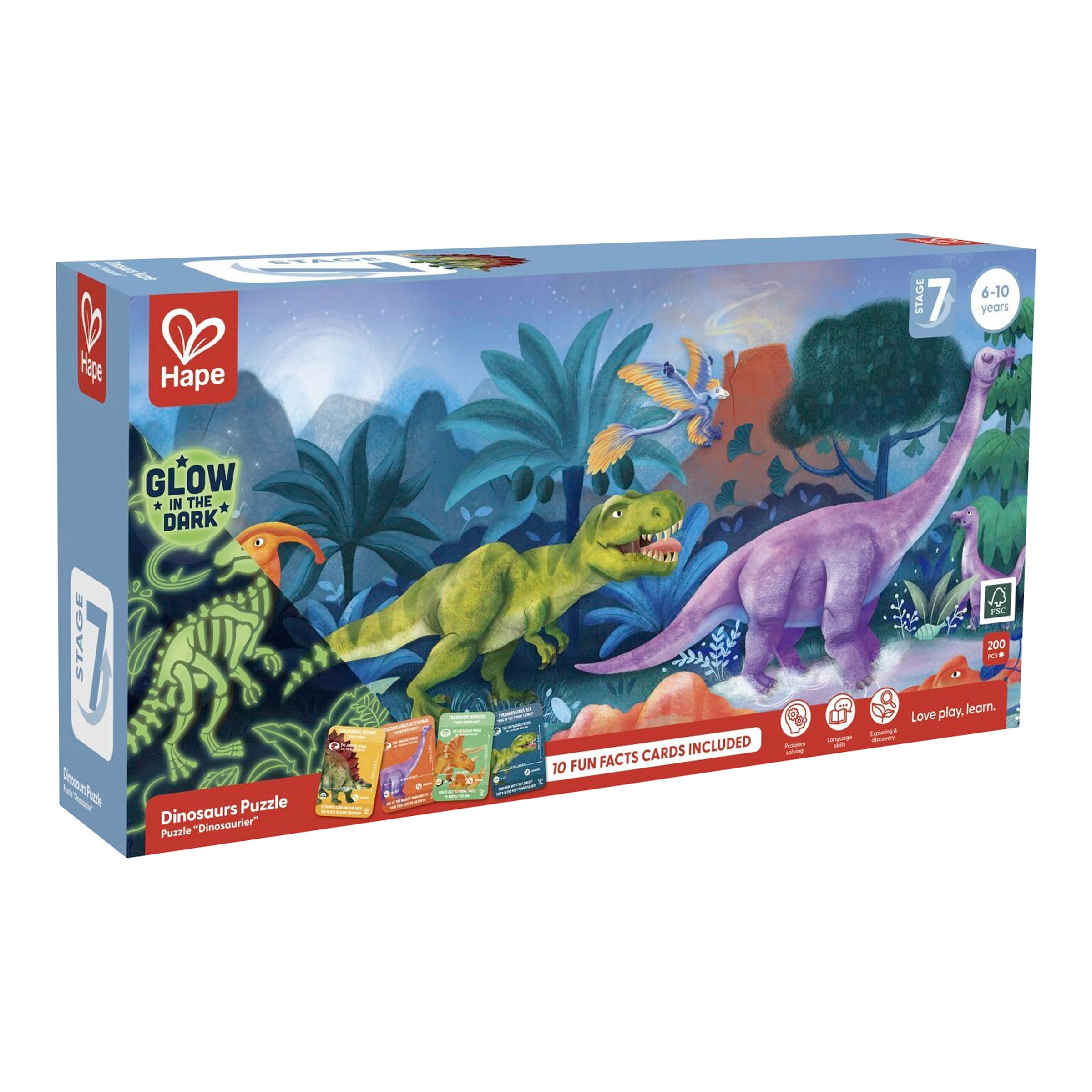 Hape Puzzle "Dinosaurier" leuchtet im Dunkeln