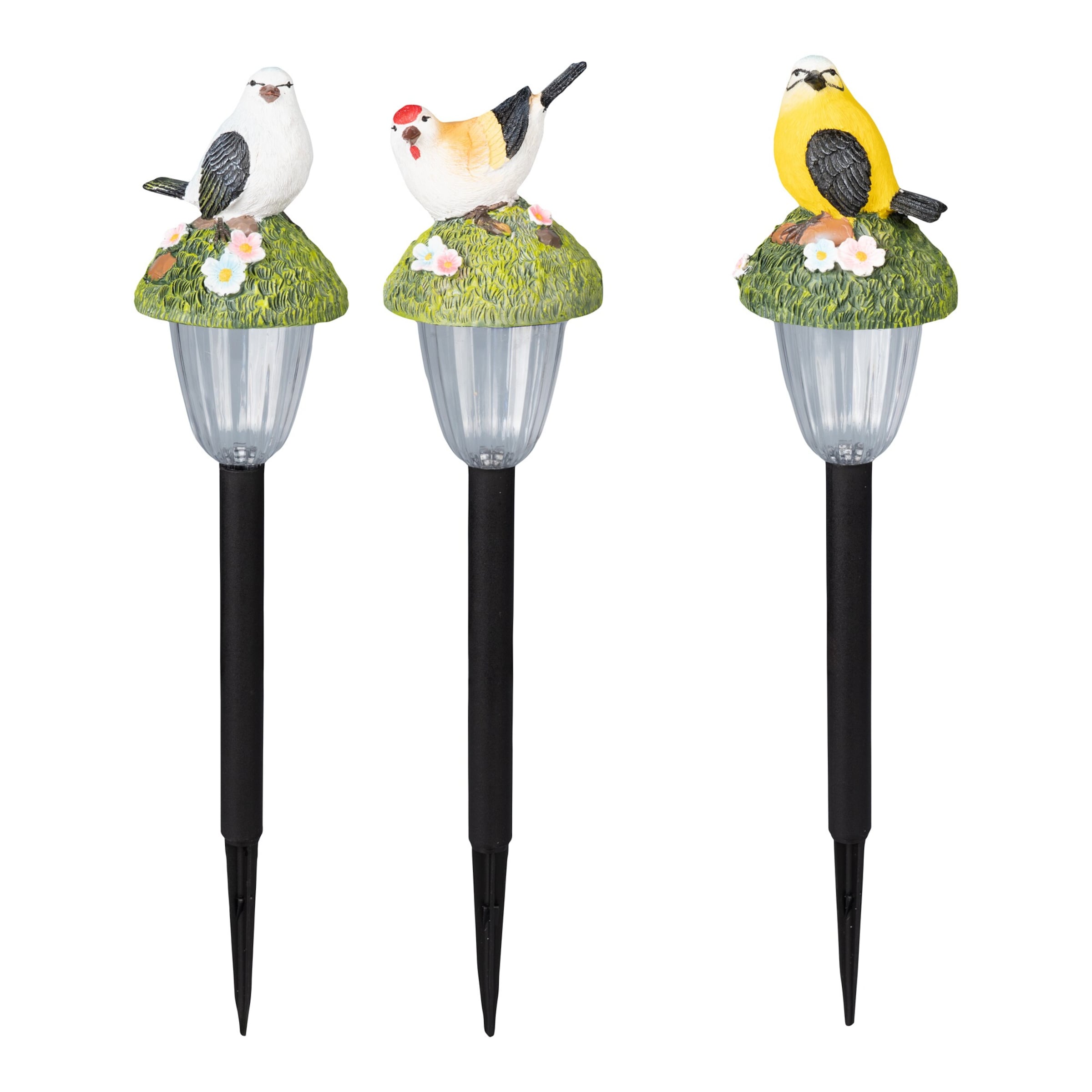 LED-Solar-Leuchten „Vogel“, 2 Stück + 1 gratis
