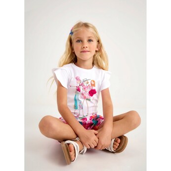 T-Shirt Mädchen Pailletten Tüll