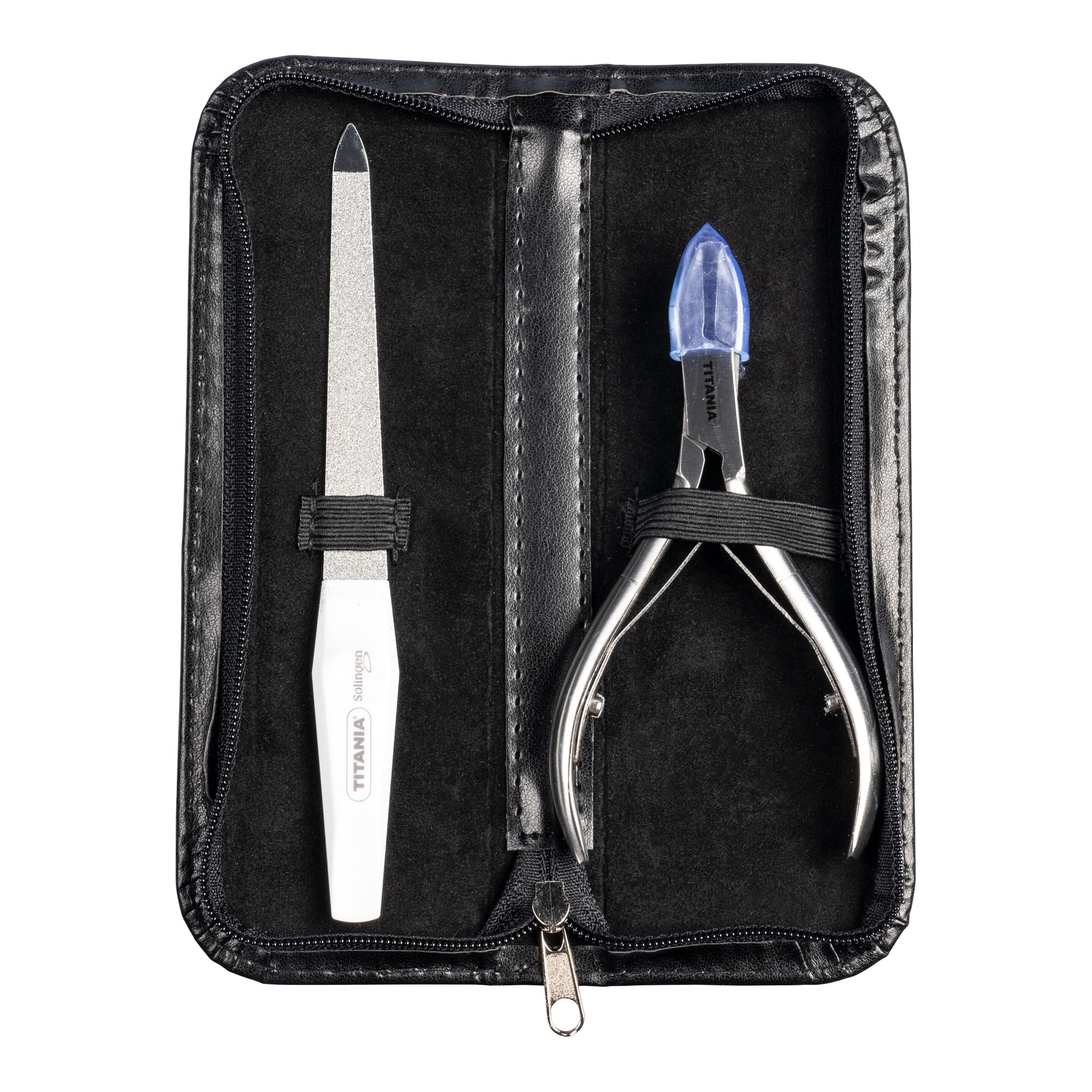 TITANIA® Nagelzange + Gratis Nagelfeile und Etui