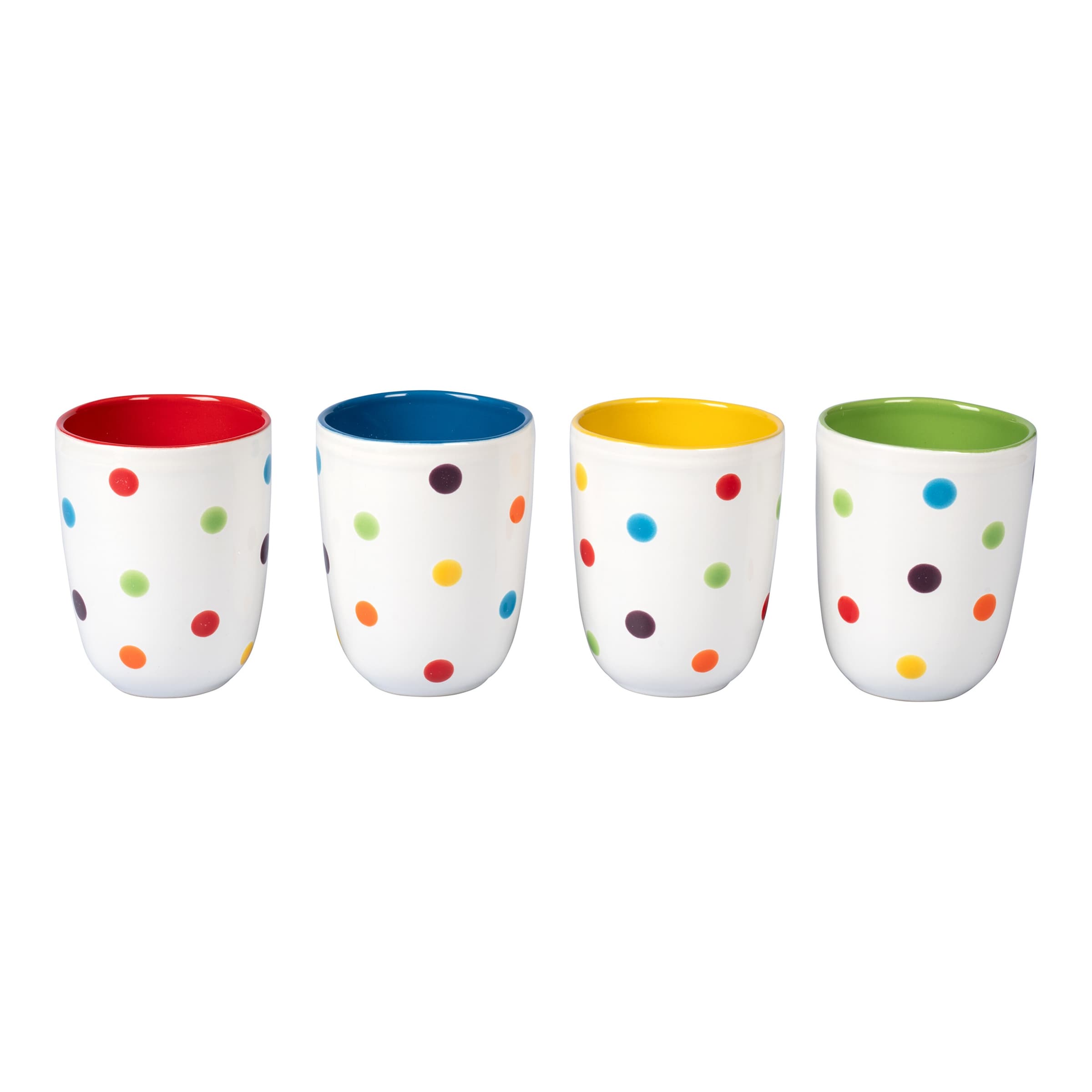 Keramik-Becher „Kunterbunt“, 4 Stück je 340 ml