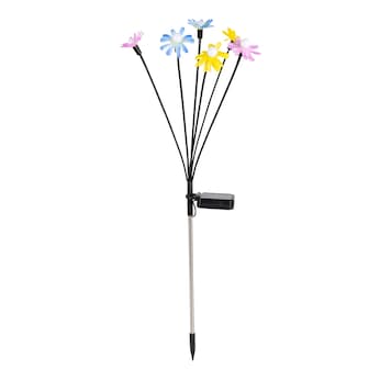 Déco solaire à planter «Fleurs colorées», 1 pièce