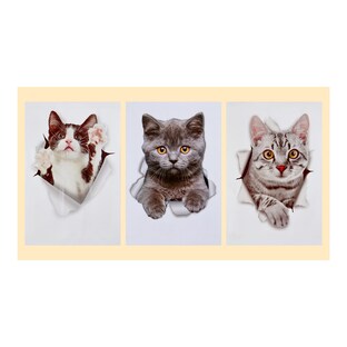 Lot de stickers muraux « Amis des chats », 3 pièces