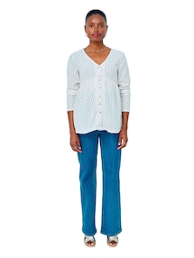 Shirtbluse für Schwangerschaft und Stillzeit aus Jacquard-Strick