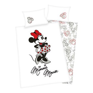 Renforcé Wende-Bettwäsche Minnie Mouse 40x60 / 100/135 cm