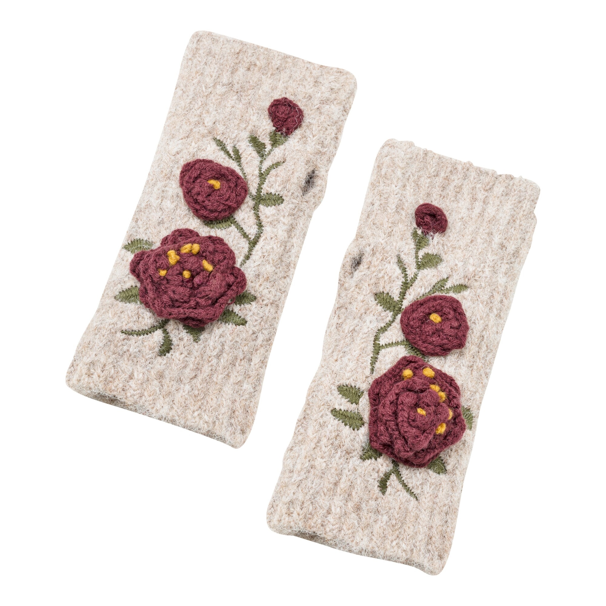 Strickstulpen „Häkelblume“