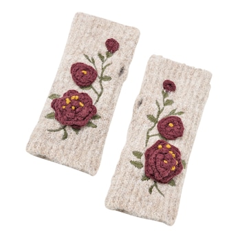 Strickstulpen „Häkelblume“