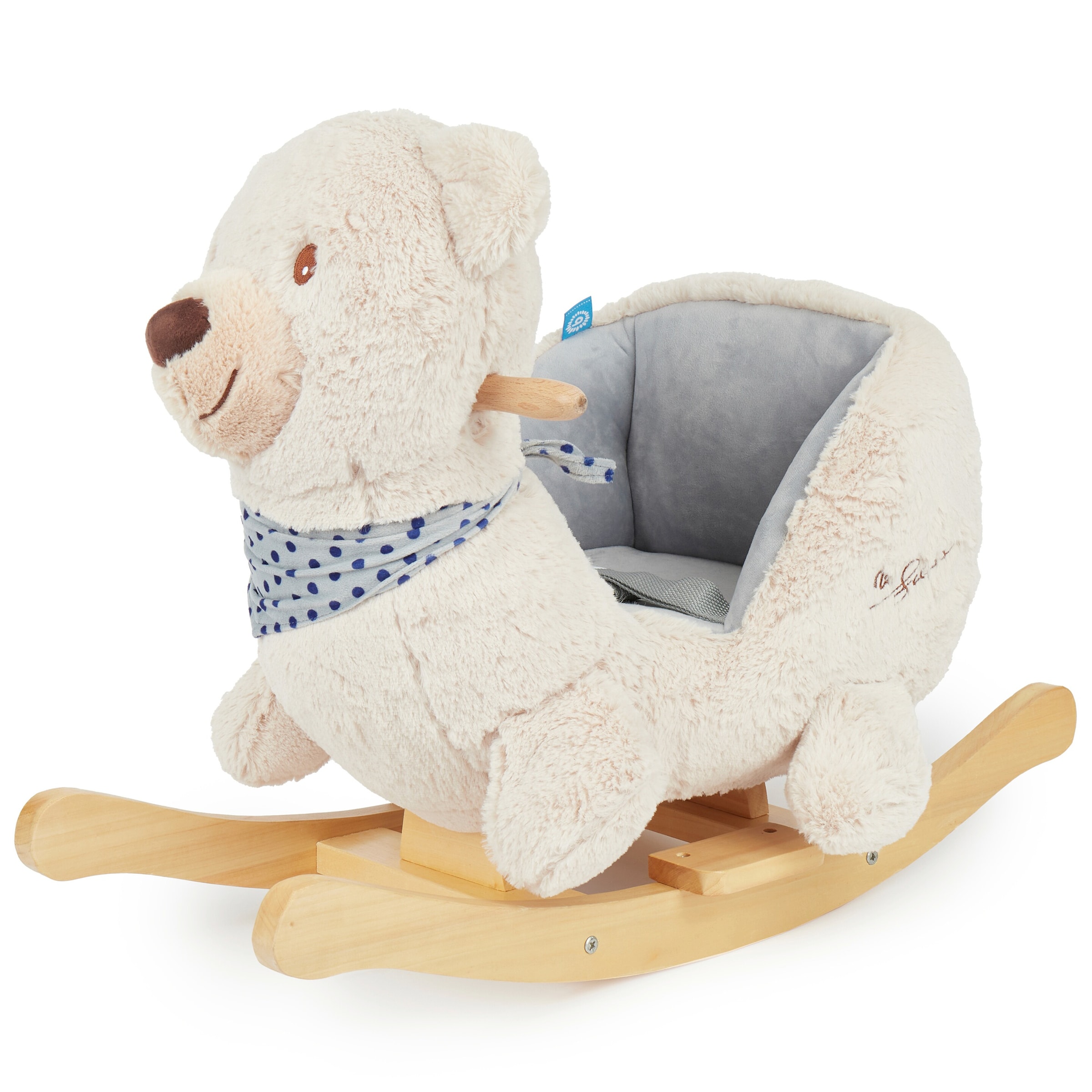 Bieco Plüsch Schaukeltier Bär Creme
