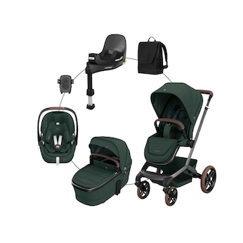 Kombikinderwagen Fame Travel-Set inkl. Babyschale Pebble 360 Pro 2, Isofix-Basis FamilyFix 360 Pro und Wickeltasche