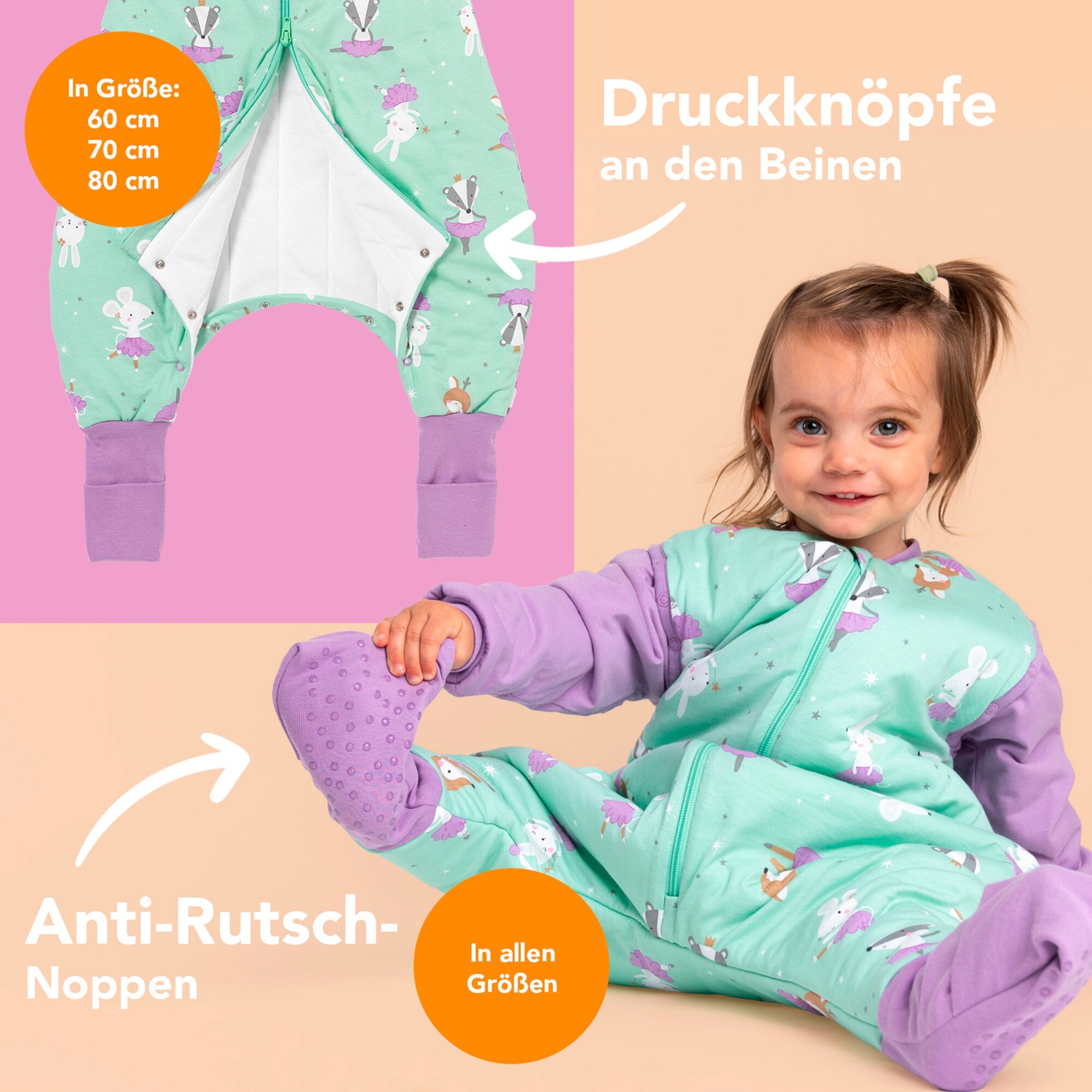 Schlummersack Schlafsack mit Füßen 3.5 Tog