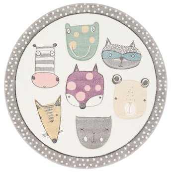 Kinder Teppich Maui Kids Happy Animals Bunt Rund